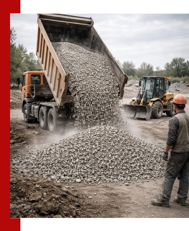 Доставка щебня в Гулькевичах крупными и мелкими фракциями