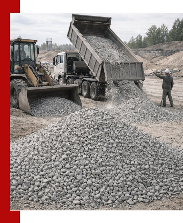 Доставка известнякового щебня фр. 5–20 в Гулькевичах