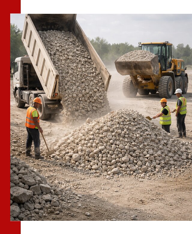 Доставка известнякового щебня фр. 40-70 в Гулькевичах