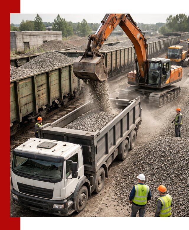 Железнодорожный щебень фракция 25–60 для поставок в Гулькевичах