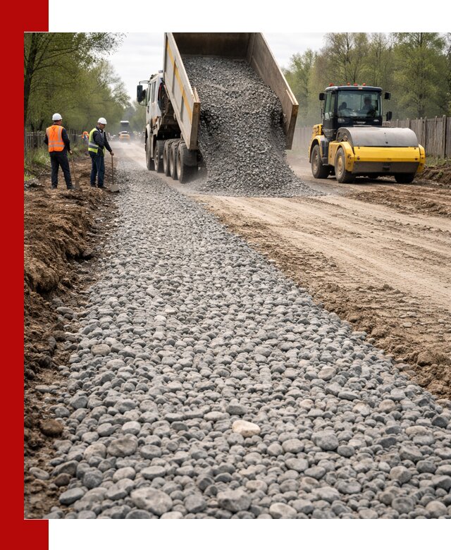 Доставка щебня для отсыпки дорог в Гулькевичах высокого качества