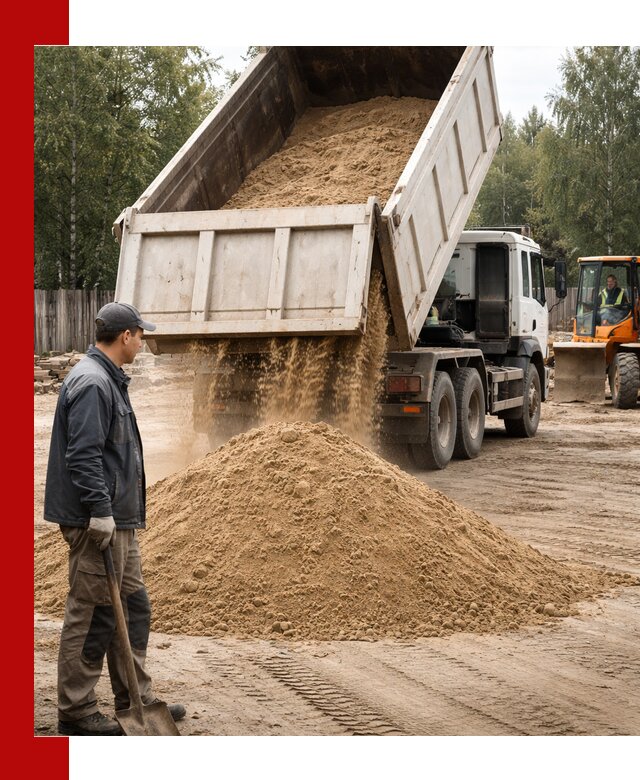 Доставка и продажа песка с разгрузкой в Гулькевичах