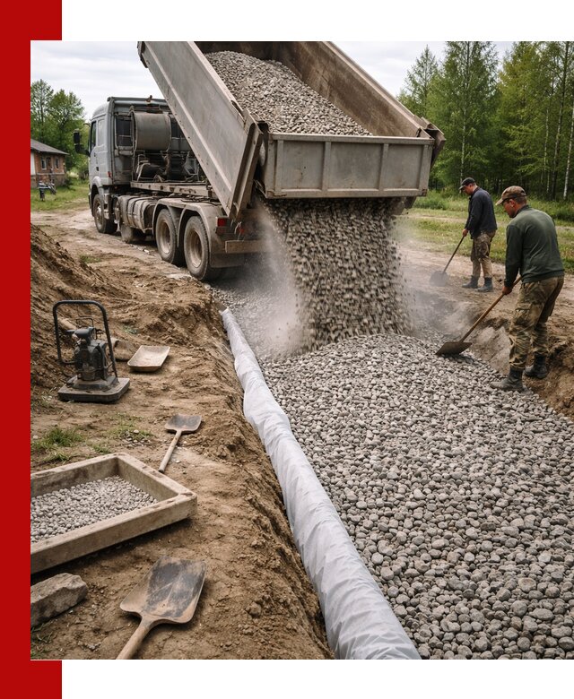 Гравий для дренажа с доставкой в Гулькевичах качественный и недорогой