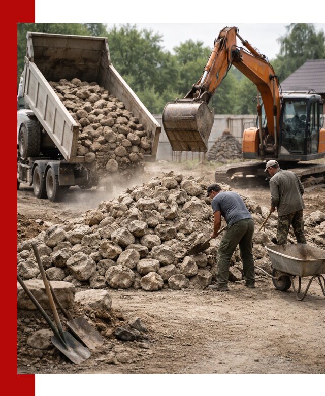 Доставка и разгрузка бутового камня в Гулькевичах