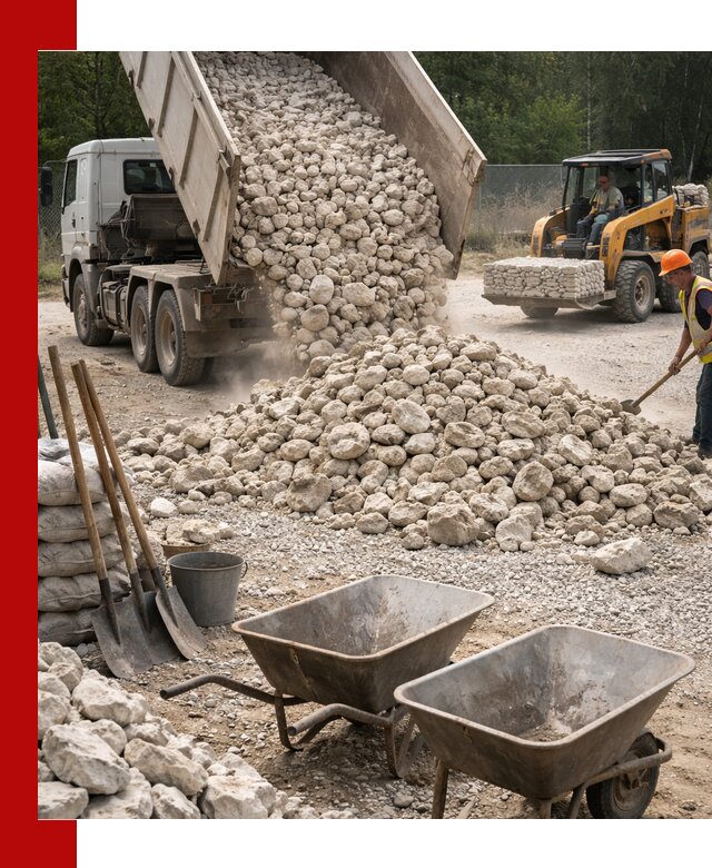 Доставка и продажа бутового известнякового камня в Гулькевичах