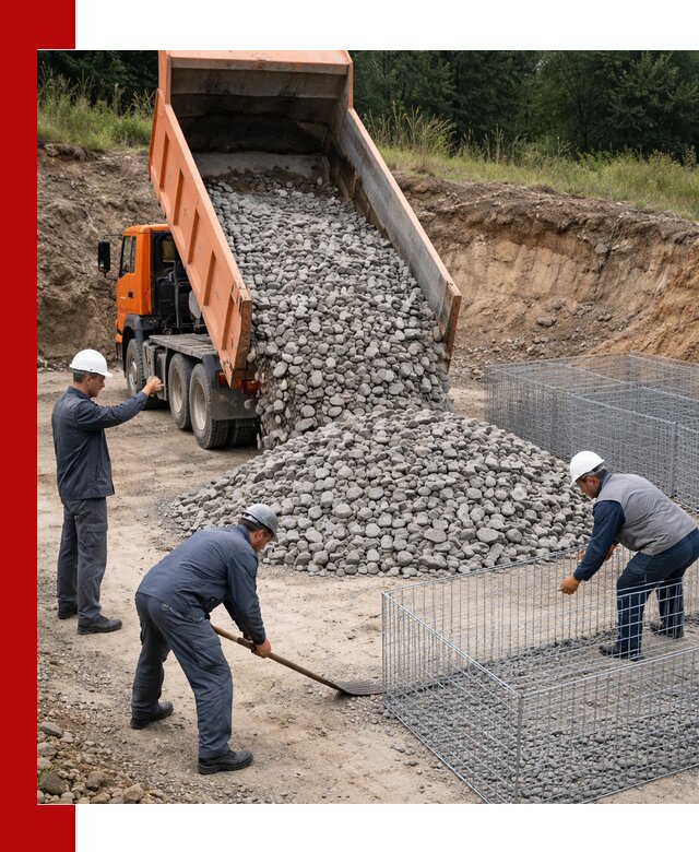 Камень для габионов с доставкой в Гулькевичах быстро и надёжно