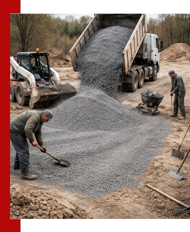 Отсев для подсыпки в Гулькевичах — доставка и подсыпка на участок