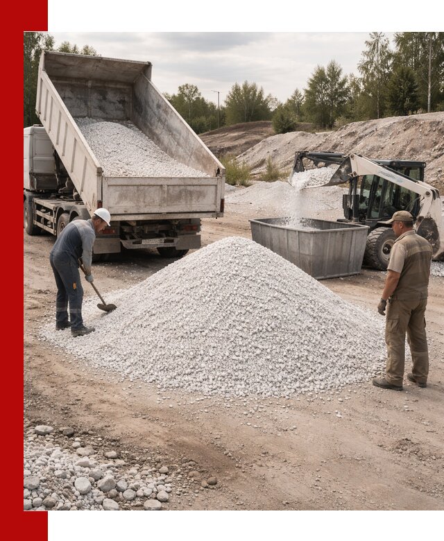 Доставка и продажа белой мраморной крошки в Гулькевичах