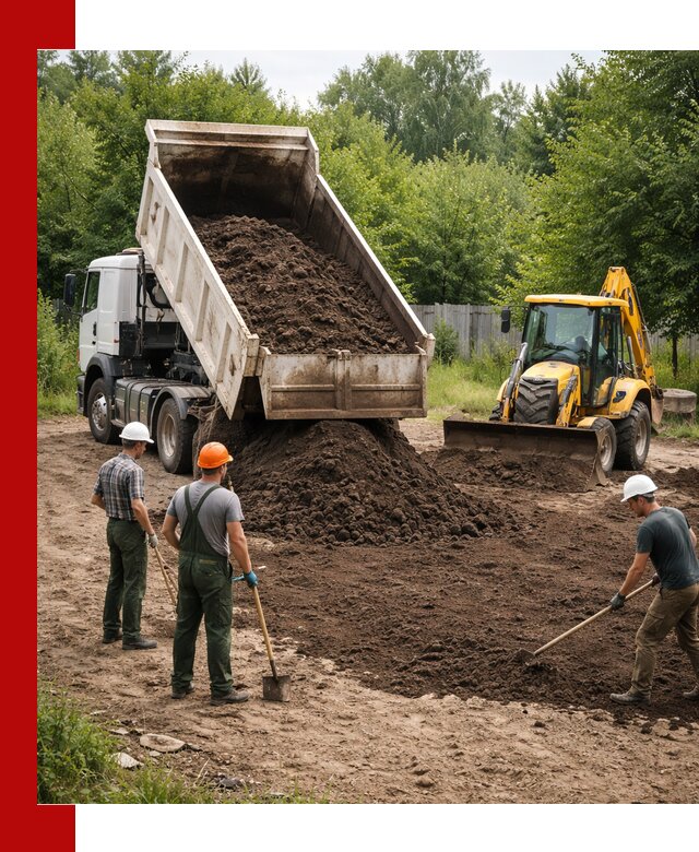 Доставка и укладка грунта для выравнивания участка в Гулькевичах