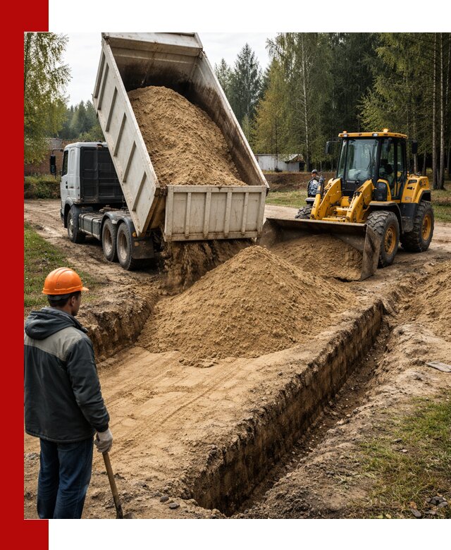 Доставка песчаного грунта в Гулькевичах для строительных работ