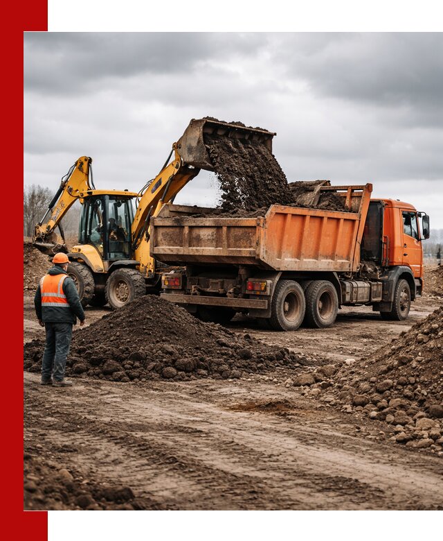 Вывоз грунта и строительного мусора в Гулькевичах грузовыми самосвалами