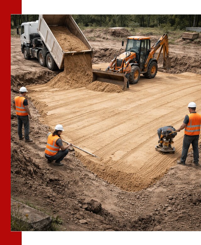 Устройство песчаной подушки для фундаментов и дорог в Гулькевичах