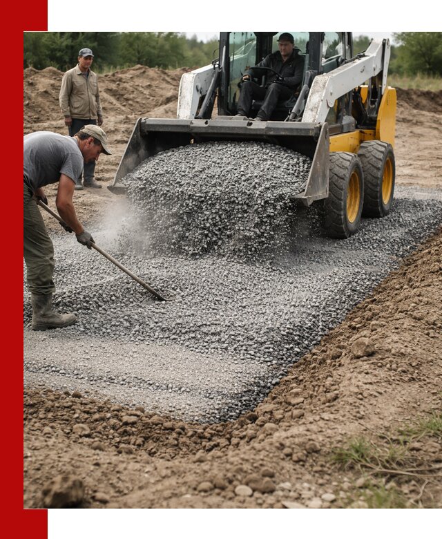 Устройство щебеночной подушки в Гулькевичах для дорог и фундаментов
